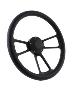 Forever Sharp 14 Inch Black Muscle Steering Wheel With Black Half Wrap Grip 1099-B, Main Image