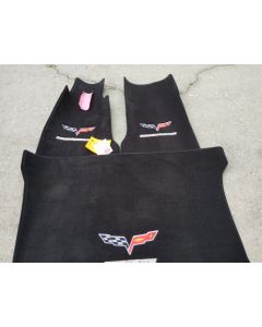Lloyd Mats Velourtex Ebony 3PC Floor Mats For Corvette Coupe, Logo