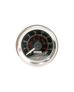 Viair ® - 2 Inch Dual Needle Illuminated Black Face In-Dash Gauge (90080)