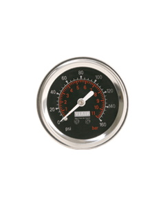 Viair ® - 2 Inch Single Needle Illuminated Black Face In-Dash Gauge (90088)