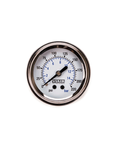 Viair ® - 2 Inch Single Needle Illuminated White Face In-Dash Gauge (90089)