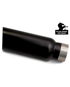 Black Horse Off Road ® - Universal 4 Inch Double Walled Black Muffler Exhaust Tip (MT-RR03BK)