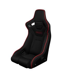 Braum ® - Black Cloth ELITE-R Series Fixed Back Racing Seat With Red Piping (BRR1R-BKRS)