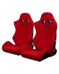 Braum air of Black Cloth Advan Series Racing Seats with Black Stitches BRR2-BKBS, Pair