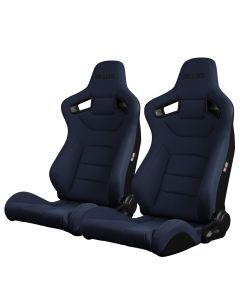Braum Pair of Blue Fabric Elite Series Racing Seats With Black Stitching BRR1-UFBS, Pair