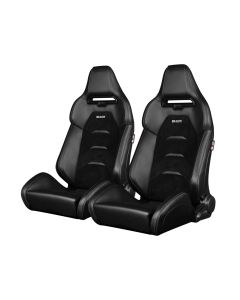 Braum ® - Pair of Black Suede Inserts Viper X Reclinable Racing Seats (BRR3-BKGS3)