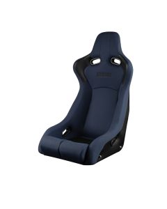 Braum Blue Cloth Carbon Fiber Mixed VENOM-R Series Fixed Back Bucket Seat (BRR7-BUFB), Front-left view