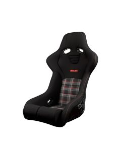Braum ® - Black Cloth & Red Plaid W/ Red Stitching FALCON-R Fixed Back Composite FRP Bucket Single Seat (BRR9-RDPF)