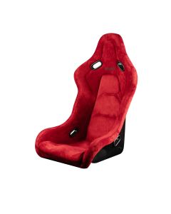 Braum ® - Red Alcantara W/ Black Glitter & Stitching FALCON-S Fixed Back Composite FRP Bucket Single Seat (BRR9S-RSBG)
