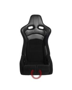 Cipher Auto ® - Black Cloth and Black Carbon PU with Black Stitching Universal Viper Racing Seats (CPA2002CFBK)