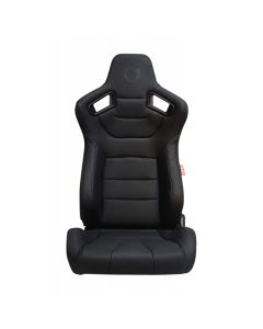 Cipher Auto Black Leatherette Carbon Fiber with Black Stitching Universal AR-9 Revo Racing Seats CPA2009PCFBK, Front