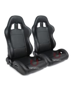Cipher Auto ® - Black Leatherette Universal Racing Seats (CPA1025PBK)