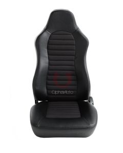 Cipher Auto ® - Black Leatherette with Fabric Insert Universal Jeep Seats (CPA3001FBK)