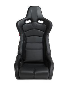 Cipher Auto ® - Black PU Leatherette and Carbon Fiber PU with White Stitching Universal Viper Racing Seats (CPA2002PCFBK-W)