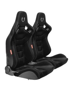 Cipher Auto ® - Black Suede and Fabric with Carbon Fiber Universal AR-9 Revo Racing Seats (CPA2009CFSDBK)