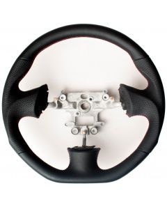 Cipher Auto Enhanced Leatherette Steering Wheel With Magenta / Red Wine Stitching For Mazda Miata NB ESR-MZNBA112BM, Front View