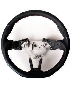 Cipher Auto Enhanced Leatherette Steering Wheel With Magenta / Red Wine Stitching For Mazda Miata ND ESR-MZNDA112BM, Front View