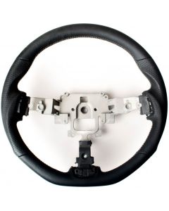 Cipher Auto Enhanced Leatherette Steering Wheel With Silver Stitching For Mazda Miata NC ESR-MZNCA112BS, Front View