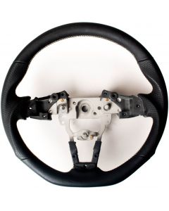 Cipher Auto Enhanced Leatherette Steering Wheel With Silver Stitching For Mazda Miata ND ESR-MZNDA112BS, Front View