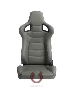 Cipher Auto ® - Grey Leatherette Carbon Fiber with Dark Grey Stitching Universal Euro Racing Seats (CPA2001PCFGY)