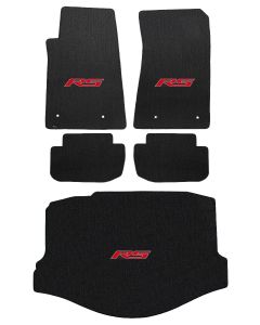Lloyd Mats ® - Classic Loop Ebony 5PC Floor Mats For Camaro RS Convertible with Red RS Logo