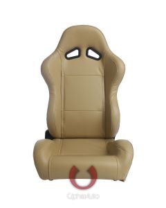 Cipher Auto ® - Beige Leatherette Universal Racing Seats (CPA1001PBG)