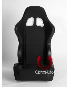 Cipher Auto ® - Black Cloth Universal Racing Seats (CPA1007FBK)