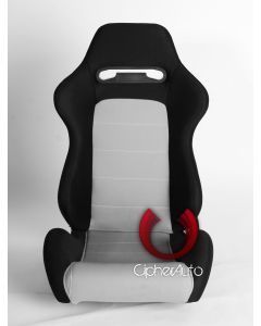 Cipher Auto ® - Black Cloth with Grey Insert Universal Racing Seats (CPA1013FBKGY)