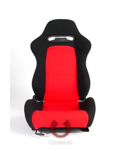 Cipher Auto ® - Black and Red Cloth Universal Racing Seats (CPA1013FBKRD)