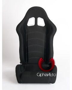 Cipher Auto ® - Black Cloth with Grey Stitching Universal Racing Seats (CPA1016FBK-G)