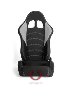 Cipher Auto ® - Black and Grey Cloth Universal Racing Seats (CPA1017FBKGY)