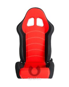 Cipher Auto ® - Black and Red Cloth Universal Racing Seats (CPA1018FBKRD)