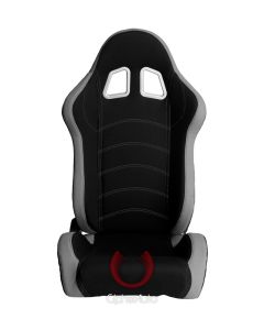 Cipher Auto ® - Gray and Black Cloth Universal Racing Seats (CPA1018FGYBK)