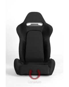 Cipher Auto ® - Black Cloth with Outer Grey Stitching Universal Racing Seats (CPA1019FBK-G)