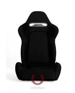 Cipher Auto ® - Black Cloth with Outer Red Stitching Universal Racing Seats (CPA1019FBK-R)