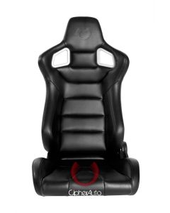 Cipher Auto ® - Black Leatherette Carbon Fiber with Black Stitching Universal Euro Racing Seats (CPA2001PCFBK)
