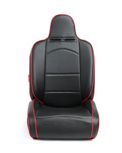 Cipher Auto ® - Black Leatherette with Red Piping Universal Suspension Seats (CPA3002PBK-R)