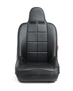 Cipher Auto ® - Black Leatherette Fixed Back Universal Suspension Seat (CPA3004PBK)