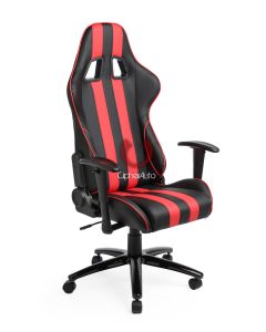 Cipher Auto ® - Black with Red Stripes Leatherette Office Racing Seat (CPA5001PBK-RS)