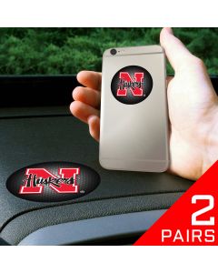 Fanmats ® - 2 Pairs of University of Nebraska Dashboard Phone Grips (13056)