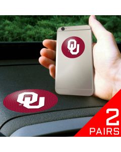 Fanmats ® - 2 Pairs of University of Oklahoma Dashboard Phone Grips (13052)