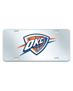 Fanmats ® - NBA Oklahoma City Thunder Mirrored Inlaid Acrylic License Plate (15128)