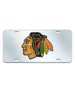 Fanmats ® - NHL Chicago Blackhawks Mirrored Inlaid Acrylic License Plate (14962)