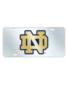 Fanmats ® - Notre Dame Mirrored Inlaid Acrylic License Plate (15594)