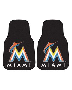 Fanmats ® - Pair of MLB Miami Marlins Universal Carpet Front Floor Mats (6437)