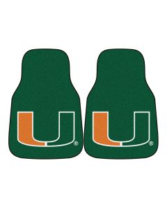 Fanmats University of Miami Universal Carpet Front Floor Mats, Flat Image