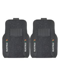 Fanmats ® - Pair of University of Miami Universal Deluxe Front Floor Mats (13826)