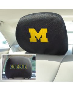 Fanmats ® - Pair of University of Michigan Universal Headrest Covers (12582)