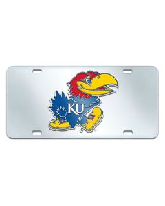 Fanmats ® - University of Kansas Mirrored Inlaid Acrylic License Plate (15093)