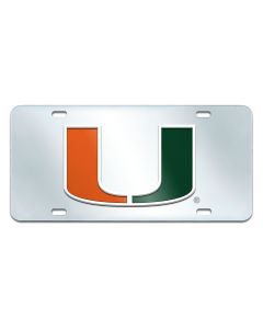 Fanmats ® - University of Miami Mirrored Inlaid Acrylic License Plate (15081)